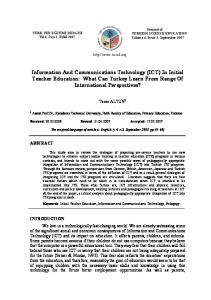 (ICT) In Initial Teacher Education