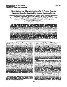 Identification and Characterization of a G Protein ... - Journal of Virology