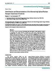 Identification and Characterization of the Alternatively Spliced Nuclear ...