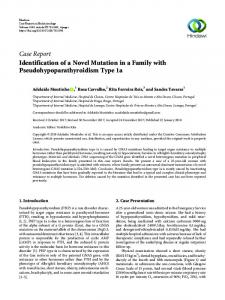 Identification of a Novel Mutation in a Family with ...