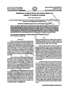 Identification of bacterial strains from tannery effluent and reduction of ...