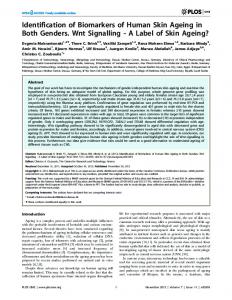 Identification of Biomarkers of Human Skin Ageing in Both Genders ...