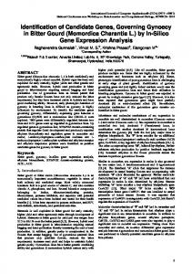 Identification of Candidate Genes, Governing Gynoecy in Bitter Gourd ...