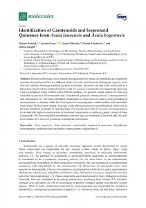 Identification of Carotenoids and Isoprenoid Quinones from ... - MDPI