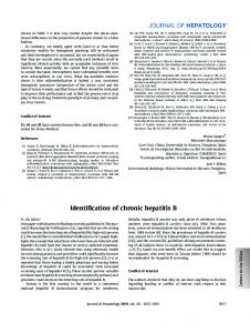 Identification of chronic hepatitis B - Journal of Hepatology