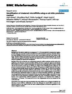 Identification of clustered microRNAs using an ab initio prediction ...