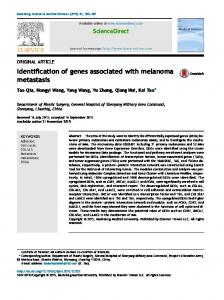 Identification of genes associated with melanoma metastasis