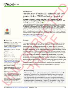 Identification of molecular determinants that govern distinct ... - PLOS