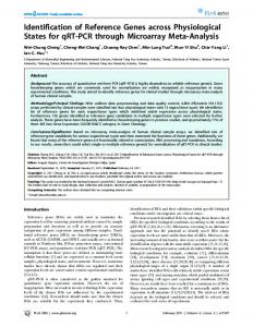 Identification of Reference Genes across ... - Semantic Scholar