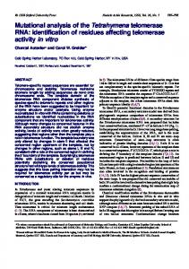 identification of residues affecting telomerase activity ... - BioMedSearch