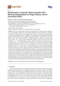 Identification of Specific Hydroxyapatite {001