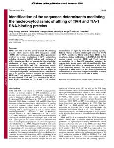 Identification of the sequence determinants mediating the ... - CiteSeerX