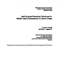 Identifying and Evaluating Techniques for Wildlife ...