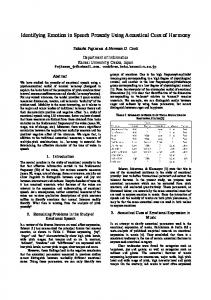 Identifying Emotion in Speech Prosody Using ... - Semantic Scholar