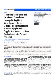 Identifying Exact Extent and Location of Paravalvular ...