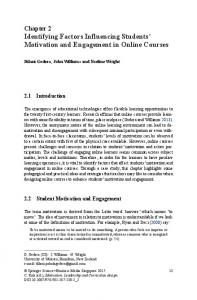 Identifying Factors Influencing Students' Motivation and ... - Springer