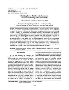 Identifying Factors That Determine Intention to Use Electronic Banking ...