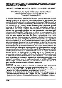 Identifying local proof 'modules' during proving - ePrints Soton