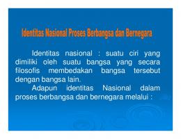 Identitas nasional : suatu ciri yang dimiliki oleh suatu bangsa yang ...