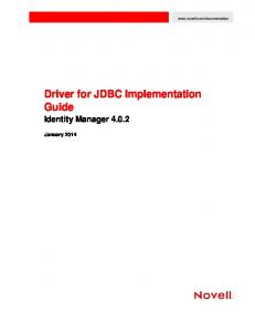 Identity Manager 4.0.2 Driver for JDBC Implementation Guide - NetIQ