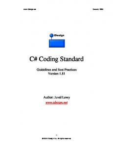 IDesign C# Coding Standard