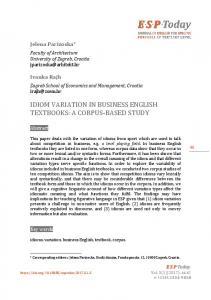 idiom variation in business english textbooks: a ... - ESP Today Journal