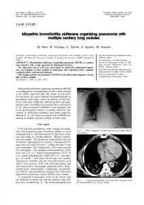 Idiopathic bronchiolitis obliterans organizing ... - Semantic Scholar