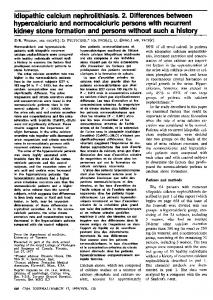 Idiopathic calcium nephrolithiasis. 2. Differences ... - Europe PMC