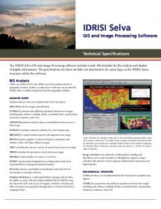 IDRISI Selva Technical Specifications