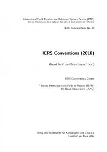 IERS Conventions (2010) - CiteSeerX