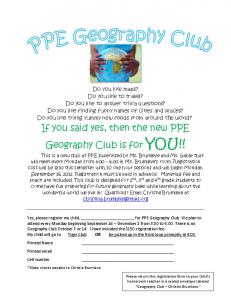 If you said yes, then the new PPE Geography Club is for YOU!!