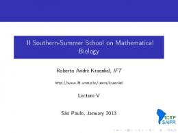 II Southern-Summer School on Mathematical Biology