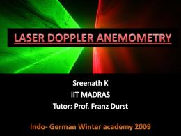 IIT Madras Sreenath K Laser Doppler Anemometry