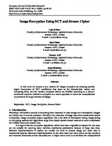 Image Encryption Using DCT and Stream Cipher