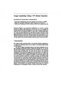 Image Inpainting Using a TV-Stokes Equation