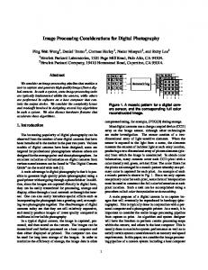 Image Processing Considerations for Digital Photography - CiteSeerX