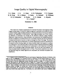 Image Quality in Digital Mammography