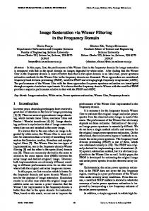 Image Restoration via Wiener Filtering in the Frequency Domain - wseas