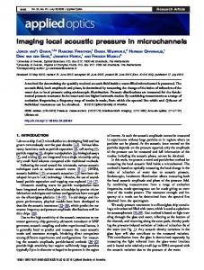 Imaging local acoustic pressure in microchannels - OSA Publishing