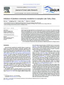 Imbalance of plankton community metabolism in ...