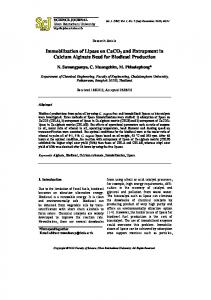 Immobilization of Lipase on CaCO3 and Entrapment in Calcium ...