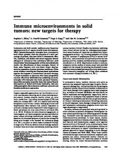 Immune microenvironments in solid tumors - Genes & Development