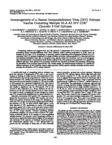 Immunogenicity of a Human Immunodeficiency ... - Semantic Scholar