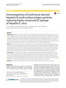 Immunogenicity of Leishmania-derived hepatitis B ... - Jena Bioscience