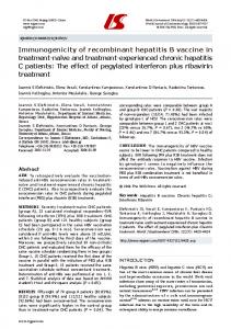 Immunogenicity of recombinant hepatitis B vaccine in ... - CiteSeerX