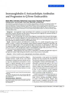 Immunoglobulin G Anticardiolipin Antibodies and Progression to Q ...