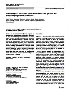 Immunological alterations found in mesothelioma ... - Springer Link