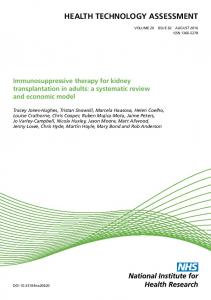 Immunosuppressive therapy for kidney