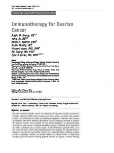 Immunotherapy for Ovarian Cancer