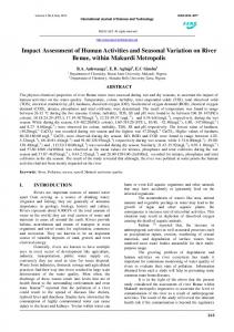 Impact Assessment of Human Activities and Seasonal Variation on